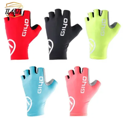 Fashion Shock Absorption Cycling Mountain Bike Gloves Breathable Half Finger Bicycle Gloves