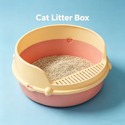 Anti Leakage Cat Toilet with Removable Litter Shovel Holder