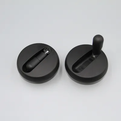 Nylon Plastic Black Flat Solid Handwheel Handle Foldable to Hide Mechanical Hand Wheel