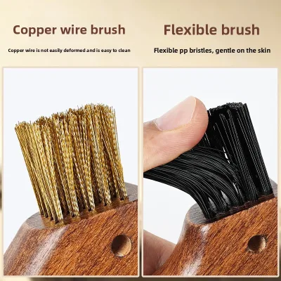 Customizable Cross-border Equestrian Outdoor Gear Horseshoe Mud-Cleaning Brush Hoof-Stone-Removal Hook Copper-Wire Solid-Wood