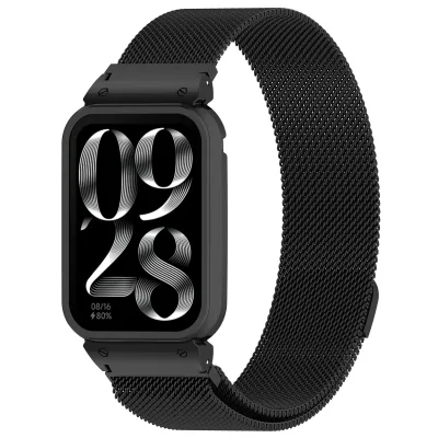 Luxury Durable 20mm Band Width Magnetic Milanese Loop Metal Frame Smart Watch Strap for Xiaomi Band 9 Pro
