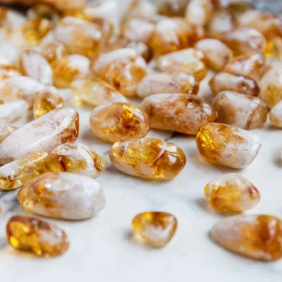 Wholesale Natural Crystals Healing Stones Gemstone High Quality Citrine Tumbled Stone