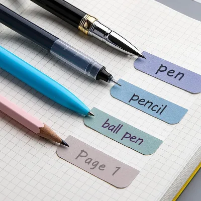 Colored Index Tabs Large Book Sticky Tabs Repositionable Page Markers 12 Colors Writable Transparent Design