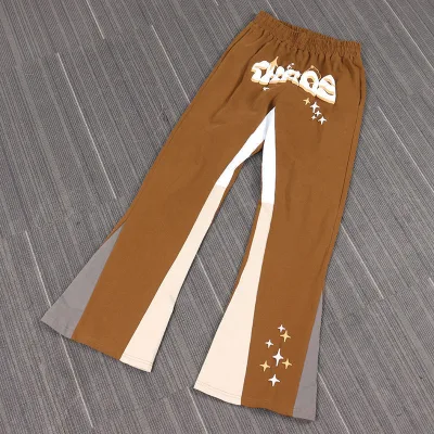 High Quality Custom Heavyweight Men's Flare Sweatpants Puff Printing Applique Patches Oversized Cotton Sweatpants for Men