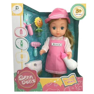 Garden Doll Toy 14" Baby Doll Toy Set with IC Sound and Drinking and Peeing Function