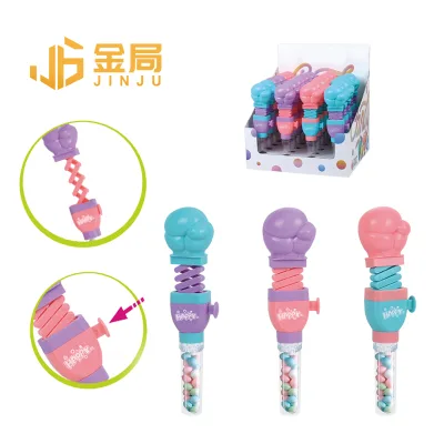 Hot Sale Telescopic Fist Toy Kids Battle Playing Boxing Candy Cheap Toy Candy Filled Toys