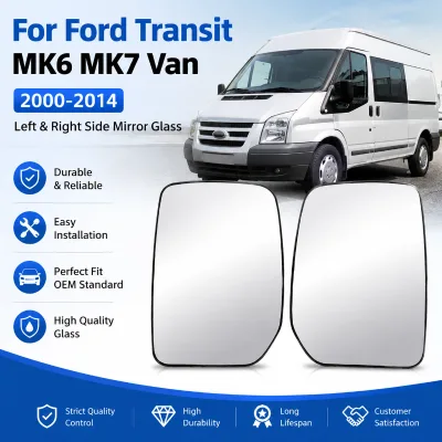 Side Mirror Glass Lens for Ford Transit MK6 Mk7 Van 2000-2014 Without Heated With Bottom Support Door Mirror Lens Accessories