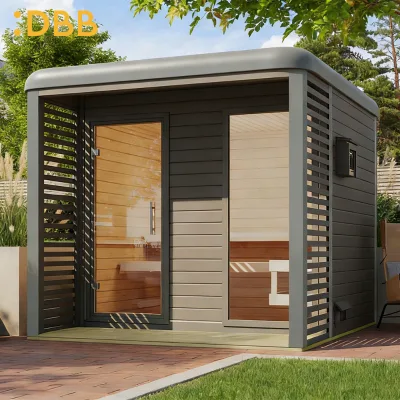 Outdoor Square Classic Fashion Infrared Sauna 3-4 Person Home Indoor Sauna Room Natural Cedar Sauna Room