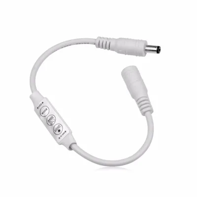 3-Button Mini Strobe Controller Manual Switch 12V 24V DC Plug for LED Strips and Strings