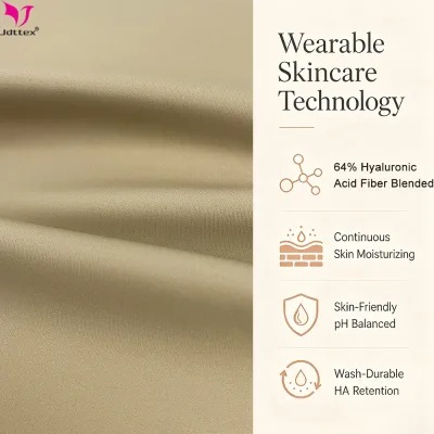 300gsm 64% Hyaluronic Acid 36% Spandex Fabric Skin Care Moisturizing Cool Dry Stretch Knit Fabric for Yoga Leggings Shapewear