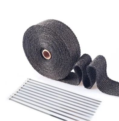 High Heat Engine Fiberglass Titanium Exhaust Turbo Pipe Header Heat Insulation Wrap Tape 2" X 50'