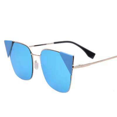 mirror lens cat eye cat 3 UV400 square frame design sunglasses
