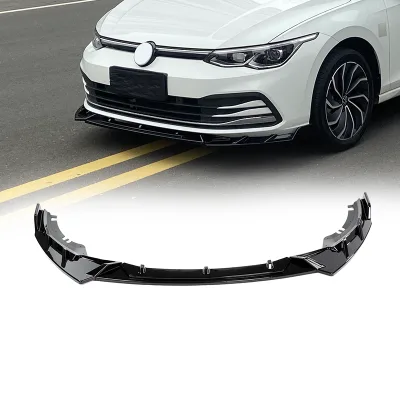 Autera Car Wholesale Custom Three-Piece ABS Front Lip 2019-2025 Volkswagen Golf 8 Black Sport Car Body Kit