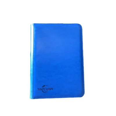 9-Pocket Trading Card Collector Binder Factory Price PU Leather Zippered up for TCG YGO A6 Size Cards