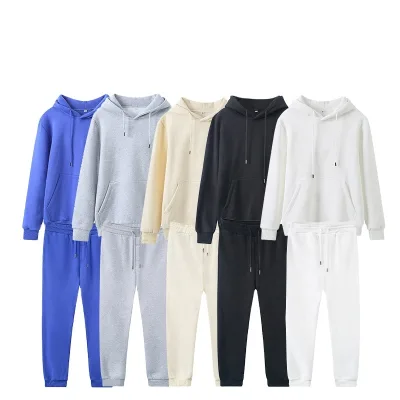 High Quality Dtg Streetwear Custom Heavy Cotton Flared Sweatpants Hoodie Winter Clothes Set Men Sweat Suits