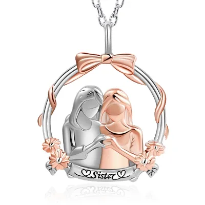2026 Sister Necklace Sterling Silver Always My Sister Forever My Friend Pendant Necklace Jewelry Gifts for Best Friend Sister