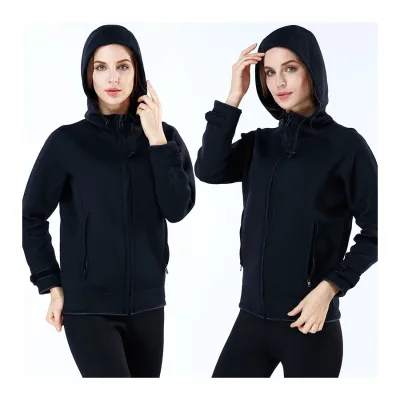 Customized Logo 2mm Neoprene Hooded Coat Mens Women Warm Front Zipper Long Sleeves Hoodie Wetsuit Jacket