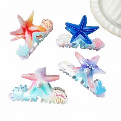 Ocean Series Claw Clip Starfish-Shaped Beach Vacation Hair Clip Hair Accessories