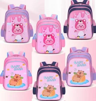 Girls Backpack New Style Cute Cartoon Ruby Oxford Double Shoulder Bag for Elementary Kindergarten School Bag