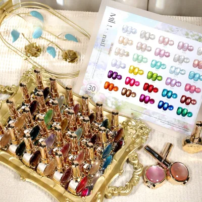 Milan New 30-color Single-color Mini Set Cats Eye Gel Set Waterproof Drying Gel Polish Kits for Enhancing Fair Skin Nail