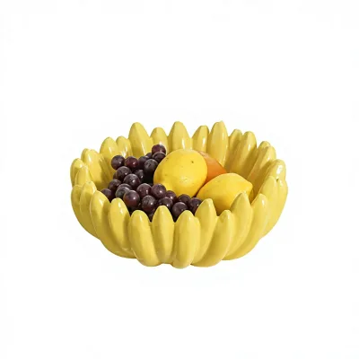 Customized Artificial Banana Fruit Plate High-End Light-Luxury Snack Tray Living Room Home Dining Room Hotel Ceramic Fruit Bowl