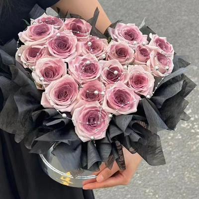 Flower Rose Bouquet Valentine's Day Gift Plum Sauce Valentine's Day Eternal Flower Rose Bouquet 2025