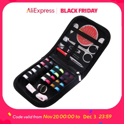 Portable Sewing Kit Thread, Needles, Buttons, Scissors, Compact Case for Travel, Home, Emergencies (