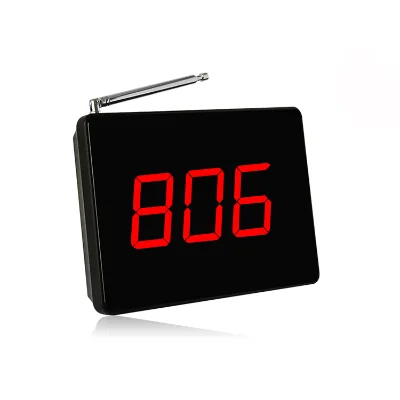 Ihomepager Wireless 433.92MHz Black Digital LED 3-Digit Number Display Receiver with 199 Capacity Alarm Sound HCM4500 Model