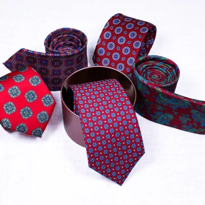 Wholesale Business Mens Neck Tie Set Professional Printed Polyester Mens Neck Ties