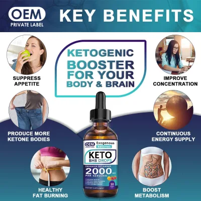 Wholesale Factory Improve Immunity Liquid Drops 25000mcg Keto 60ml Oral Liquid Support Fat Burning