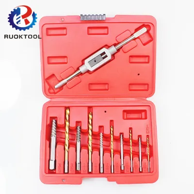 11pcs High Speed Steel Left Hand Drill Bit and Milled Damaged Screw Extractor Set