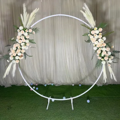 Rosan EN71 Certified 1m Outdoor/Indoor Metal Iron Wedding Arch White/Gold/Black Colors Stoving Varnish Finish Photo Background