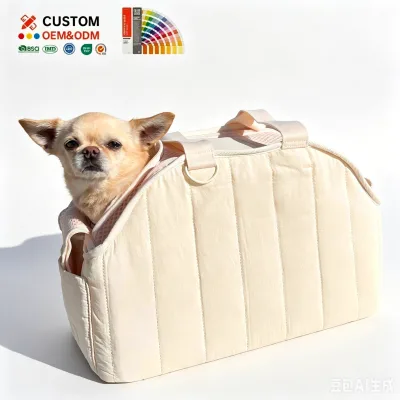 BSCI Factory Custom Foldable Portable Nylon Dog & Cat Tote Bag Backpack Breathable Pet Travel Crossbody Carrier Outdoor