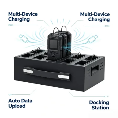 Professional 10 Ports Body Camera Docking Cabinet with One Click Data Collection Fast Charging & Enterprise Management Software