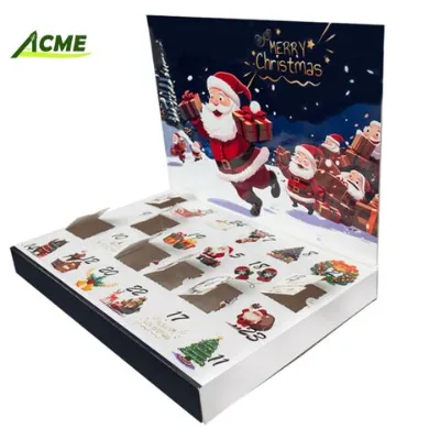 2024 Custom Printing Foldable Package Gift Box Christmas Advent Calendar Box