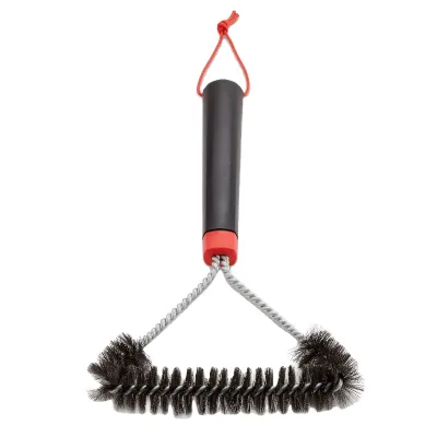Wholesale Sturdy Bristle Wide Brush Head 12" Three-Sided Grill Brush BBQ Grill Cleaning Brush