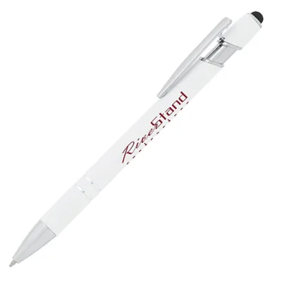Custom Logo Incline Soft Touch Stylus Metal Pen 24 Hr Production Plunger Action Rubberized Finish Wholesale