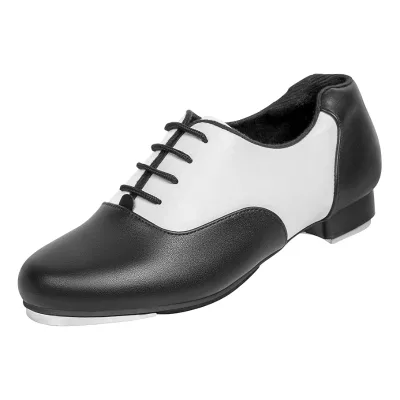 Linodes PU Leather Lace up Tap Shoes for Women and Men's Dance Shoes with Synthetic Outsole Colorful