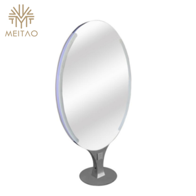 Hairdresser Mirror Table Hairdresser Mirror Hairdresser Particularly Simple Stainless Steel LED Floor Single and Double Mirrors