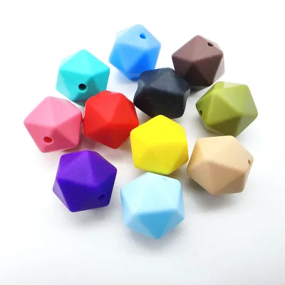 14mm Food Grade Hexagon Silicone Teething Beads Chewing Beads/nursing Baby Sensory Jewelry Making