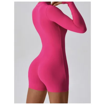 Women's Jumpsuits Playsuits Combishort Yoga Casual Wear Short Long Sleeve 2024 Plus Size Girls Spandex/Nylon Breathable