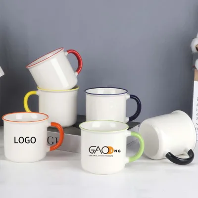 Wholesale Popular 12oz Ceramic Promotional Eco-friendly Microwave Dishwasher Safe Reusable Unique Fancy Mugs Low MOQ Custom Logo