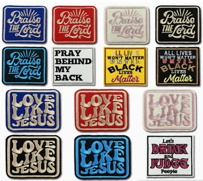 New Multi-color Square English Letter Embroidered Patches for Clothing Bags Shoes Hats Accessories