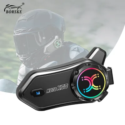 1000Mah Helmet Headset Colorful Flowing Light Multiple RGB Modes Hands-Free Offline Voice Control Bike Helmet Audio Receiver