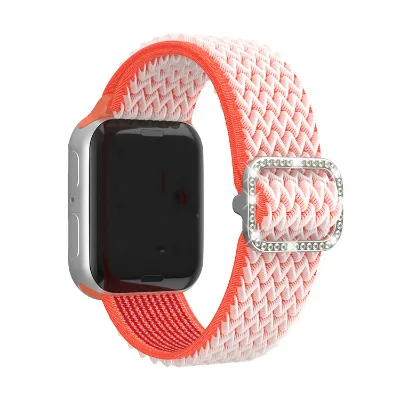 Wave Pattern Nylon Elastic Smart Watch Bands for IWatch Band for Iwatch 7/6/5/4/SE Watch Strap with Diamond Buckle