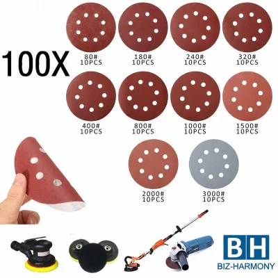 Wall and Wood Brown Red #40 - #2000 4 5 6 Inch Aluminum Oixde Sanding Disc Kit