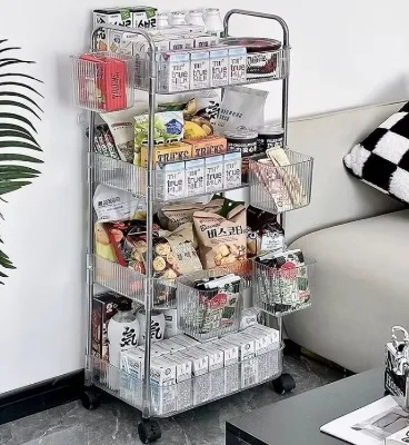 Standing Modern Acrylic Injection Storage Rack Multifunction Design Sustainable Rectangle Removable Shelf