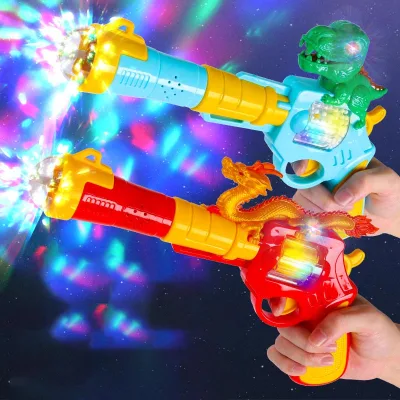 New Dinosaur Electric Gun Projector Light Sound Music Toy Kids Flashlight Projection Light