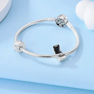 100% 925 Sterling Silver Fine Pendants Charms Eternal Heart-Shaped Rubber Stopper Fixed Clip Positioning Buckle Directly Supply