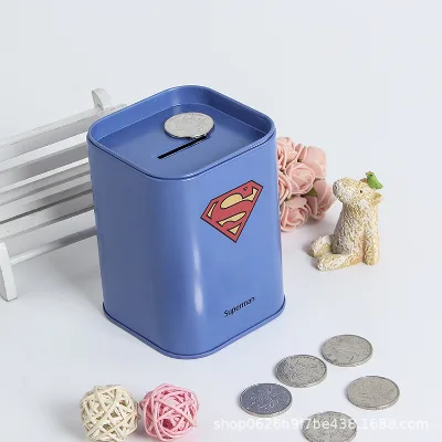 Factory Wholesale Custom Tin Can Money Box Kids Metal Coin Piggy Bank